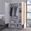 Armoire Barletta, Bedroom, Light Oak / White