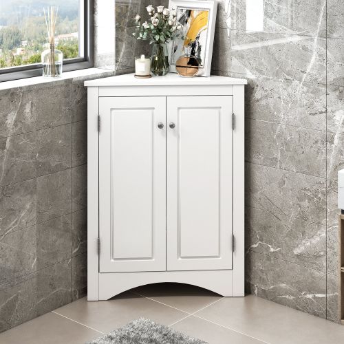 Triangle Bathroom Storage Cabinet with Adjustable Shelves, Freestanding Floor Cabinet for Home Kitchen Triangle Bathroom Storage Cabinet with Adjustable Shelves, Freestanding Floor Cabinet for Home Kitchen